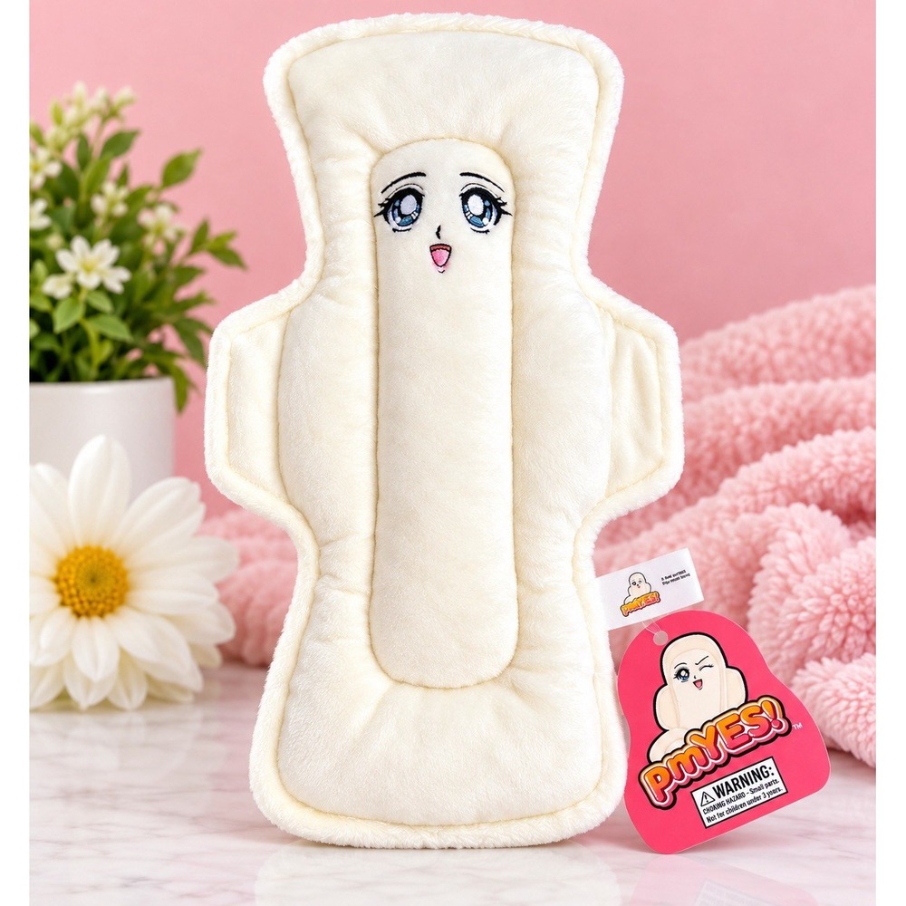 PMYES Paddy Plush Menstrual Pad Stuffed Toy 11" Kawaii Novelty NWT